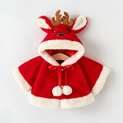 Cute Christmas Elk Plush Baby Jacket - 4 Colors